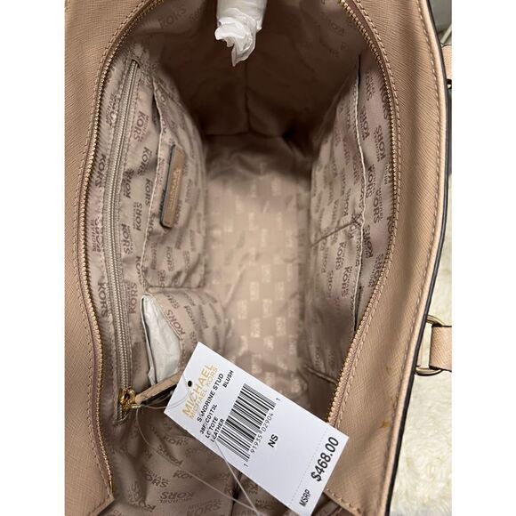 🔥🍀NWT! Michael Kors Sandrine Stud Satchel Handbag Msrp:$468.00 - Picture 5 of 6